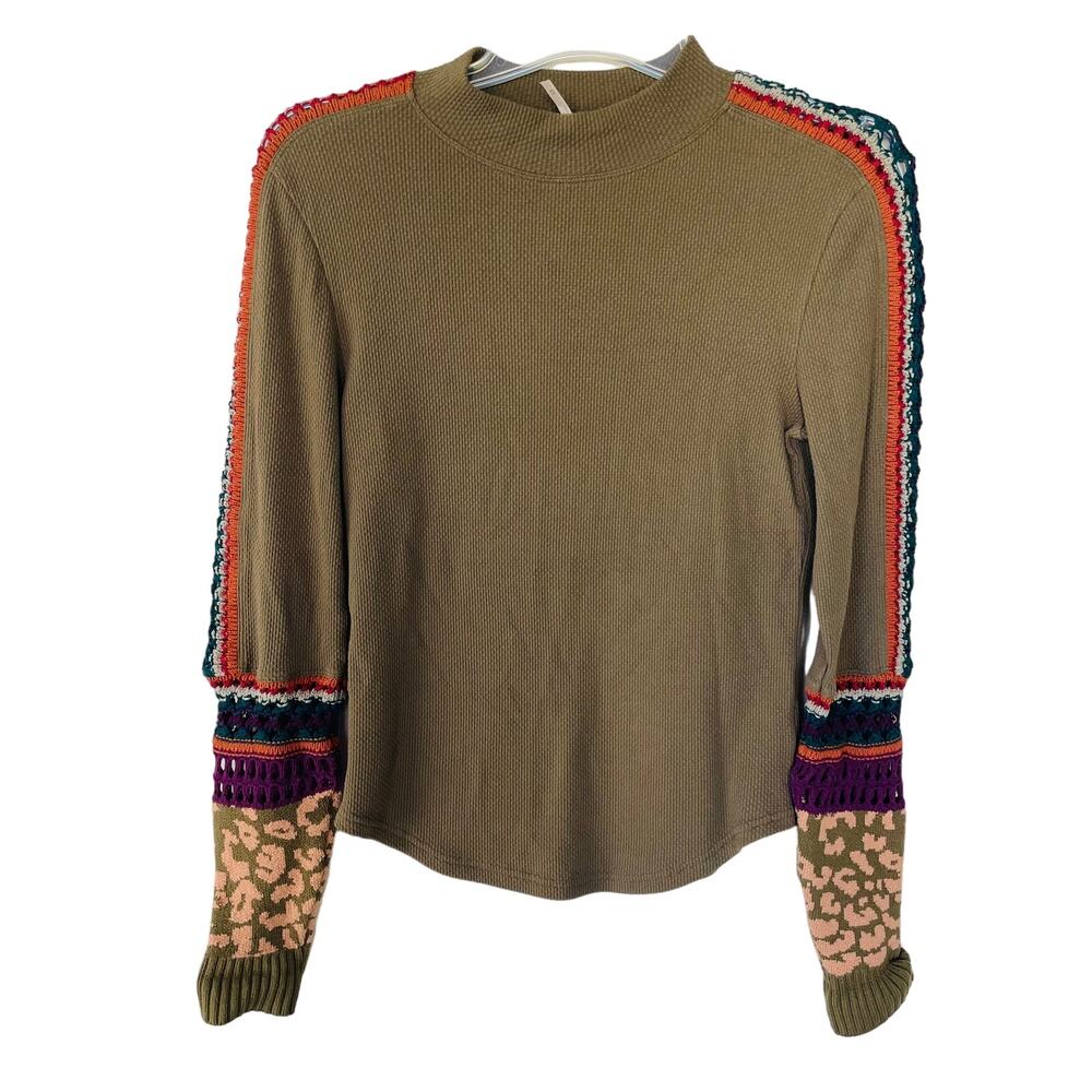 Free People Multicolor Knit Blouse